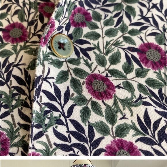 💐Ted Baker Button Down Blouse Purple Floral Ted Size 4/US 10 - Picture 7 of 7
